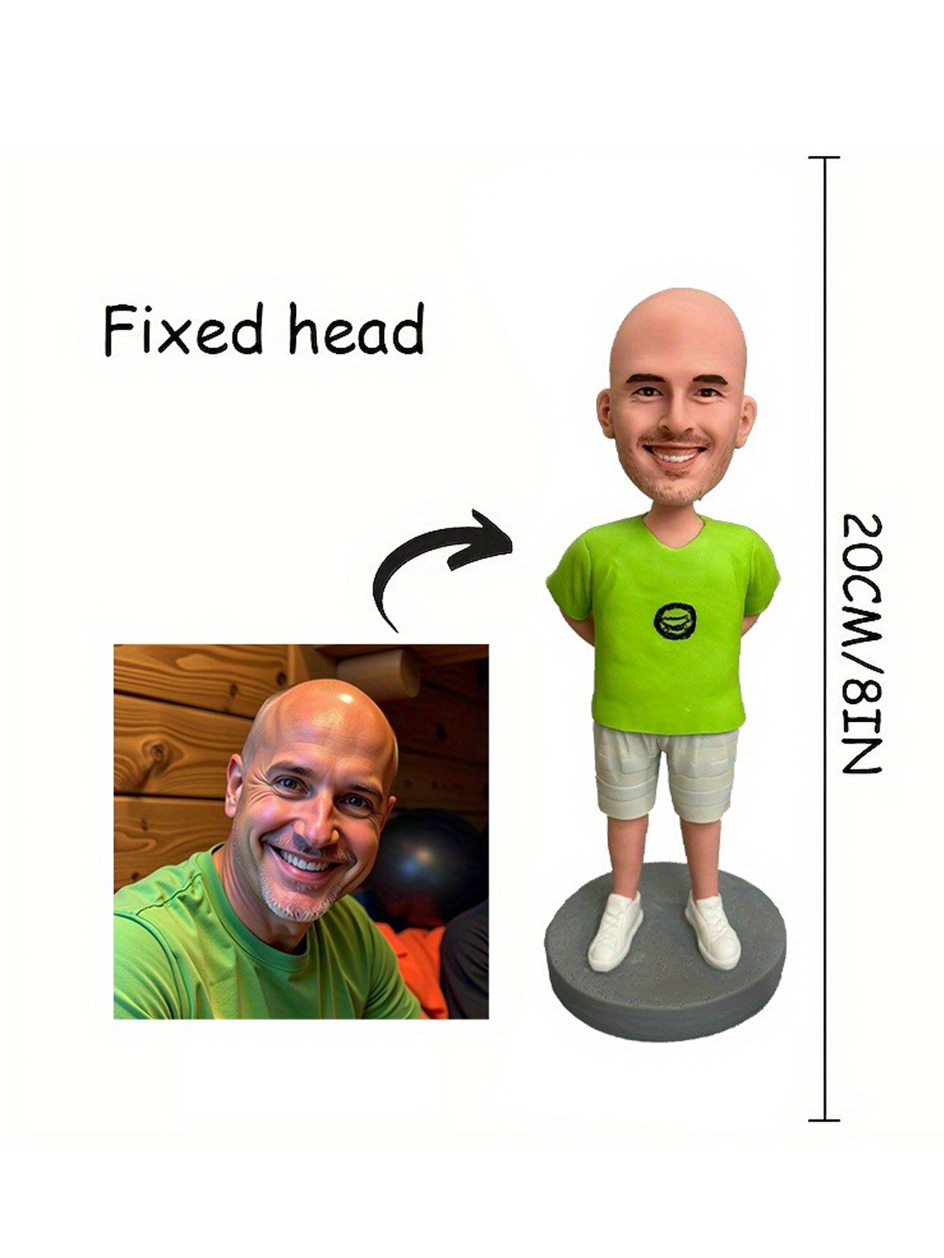 Handcrafted Custom 3D Clay Bobblehead Dolls - Stylized Cartoon Characters Based on Photos